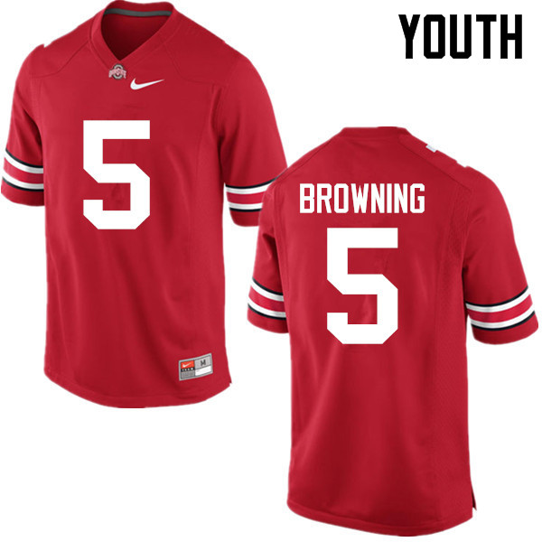 Ohio State Buckeyes Baron Browning Youth #5 Red Game Stitched College Football Jersey